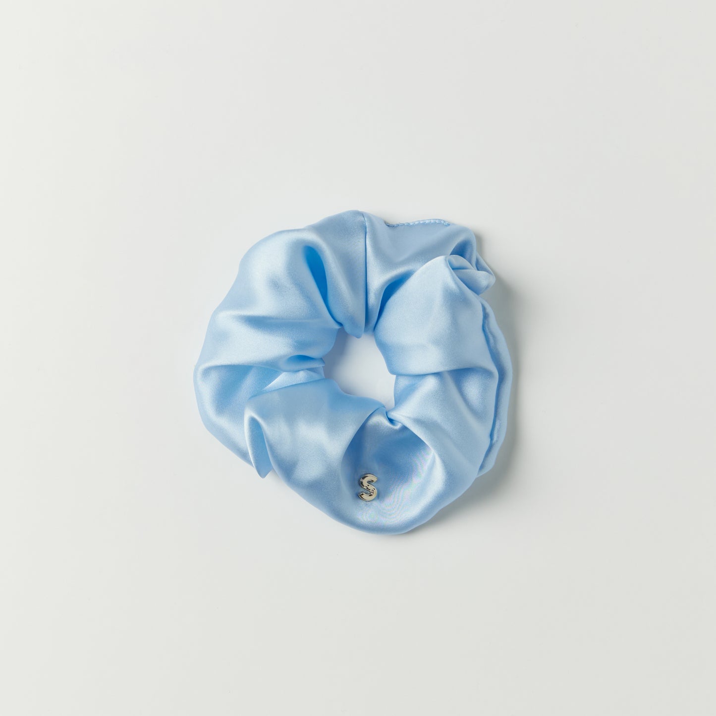 silky scrunchie light blue